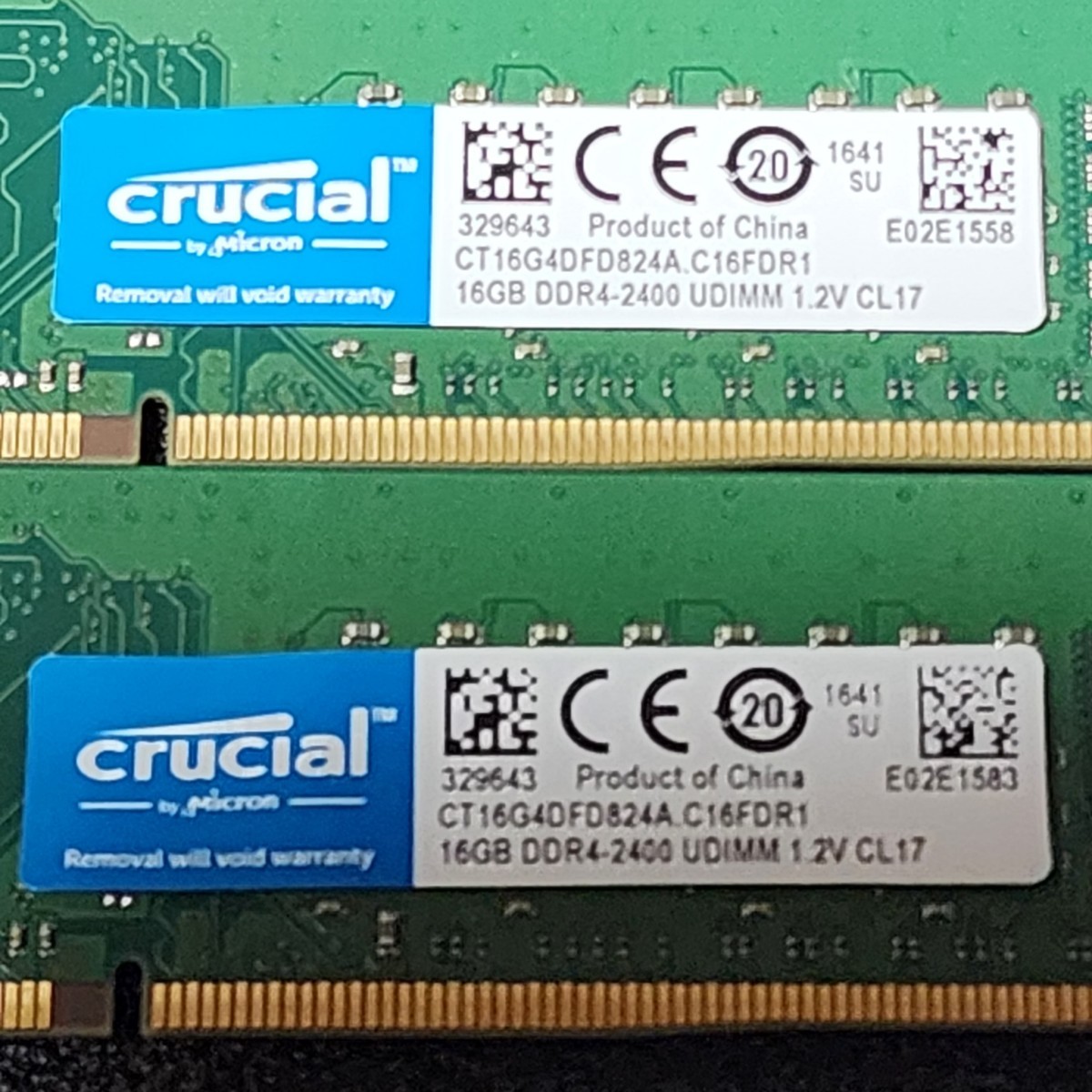 CRUCIAL DDR4-2400MHz 32GB (16GB×2枚キット) CT16G4DFD824A.C16FDR1
