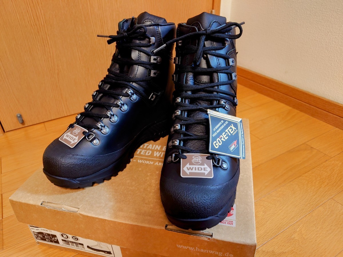 おまけ付き！HANWAG/ハンワグ アラスカ ワイド GTX 色 ブラック UK7.5 EU41.5 US8.5 約26.5cm 登山靴 レザー　シューズ　新品　送料無料