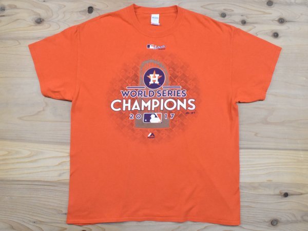 USA古着 MLB ヒューストンアストロズ チャンピオン Tシャツ sizeXL オレンジ 野球 Majestic ビッグシルエット 大きいサイズ アメリカ_画像1
