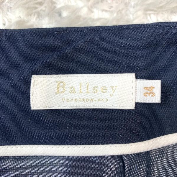 BALLSEY ボールジィ タイトスカート ネイビー ベルト付き 紺色 コットン ポリエステル 34 B2674_画像4