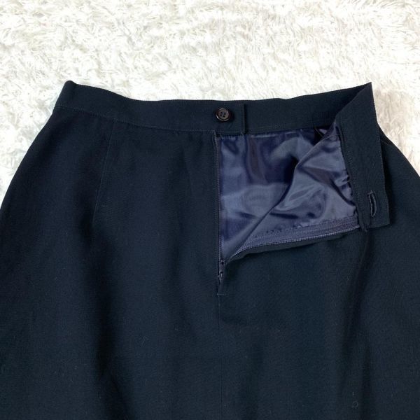 Calvin Klein カルバンクライン スカート ネイビー W63H90 紺色 レーヨン コットン B3240_画像6