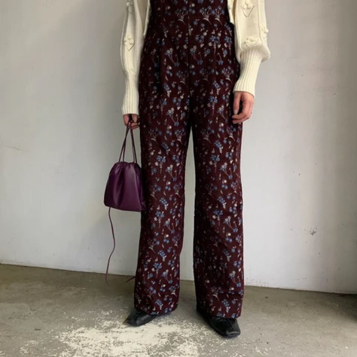 Mame Floral Jacquard Sleeveless Jumpsuits サロペット ジャンプ