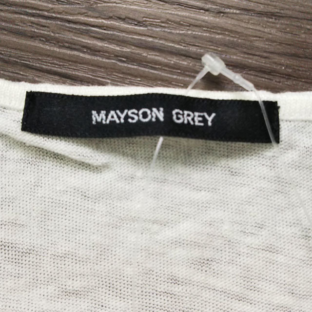  unused MAYSON GREY size 2 pull over fender wrench sleeve white series eggshell white flax 100% thin knitted Mayson Grey lady's reference price 12,000 jpy 
