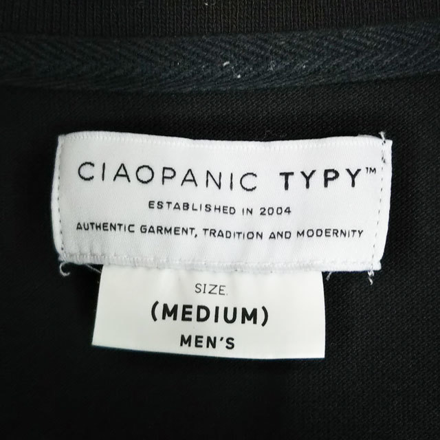 CIAOPANIC TYPY ポロシャツ サイズM 半袖 黒系 ブラック系 無地 ワンポイント チャオパニックティピー メンズ_画像7