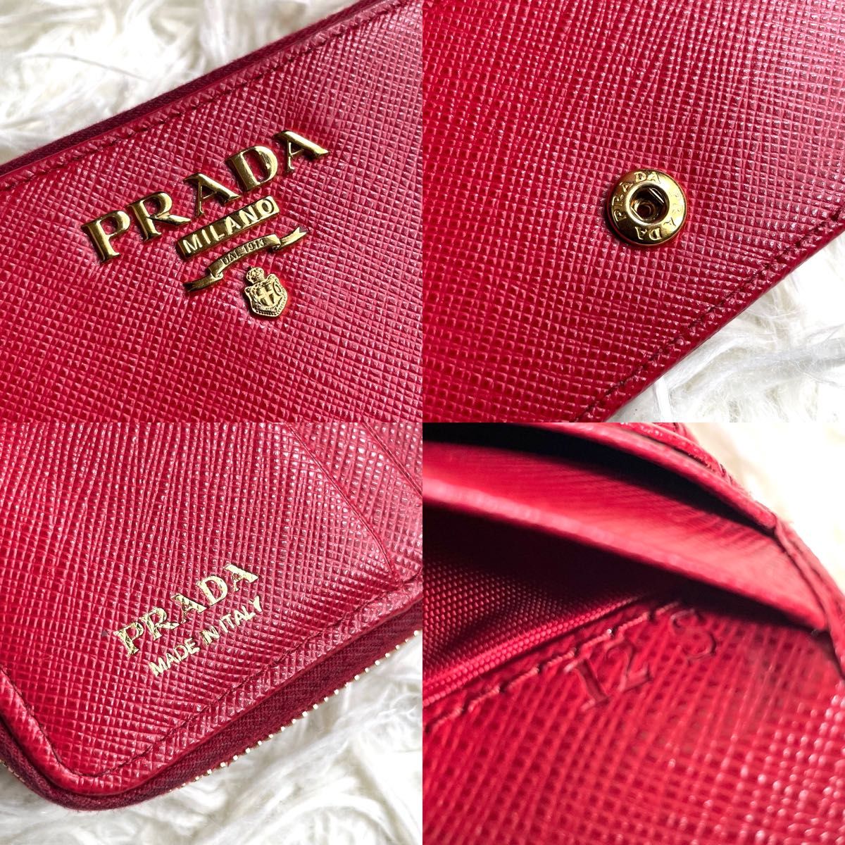 美品 入手困難 / PRADA プラダ サフィアーノラウンドジップウォレット