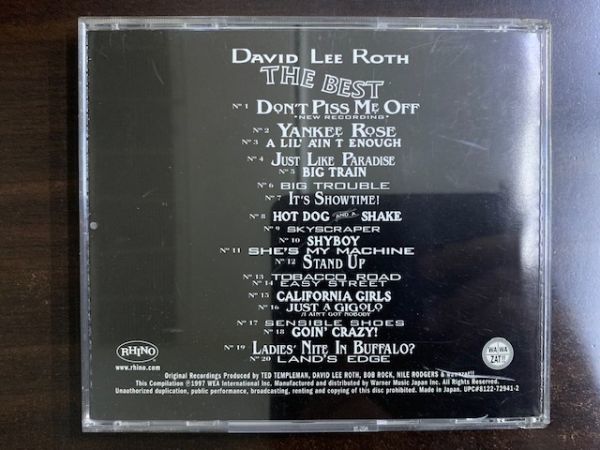 デイヴィッド・リー・ロス DAVID LEE ROTH / THE BEST 全20曲 国内盤 WPCR-1120 / 4943674112029 ヴァン・ヘイレン_画像2