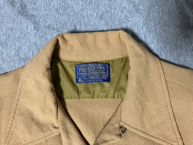 70's PENDLETON ボードシャツ ペンドルトン 開襟 シャツ ウール ヴィンテージ キャメル