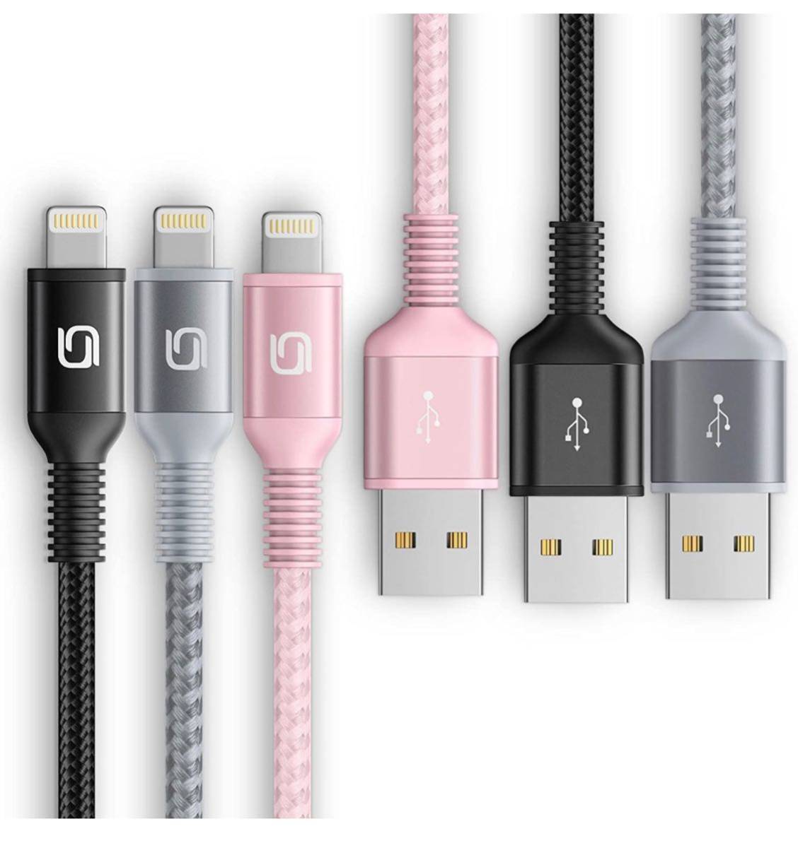 iPhone 充電ケーブル 2M 3本ライトニングケーブル USB ケーブル高耐久 iPhone 充電コード Lightningケーブル 断線防止 MFi認証_画像1