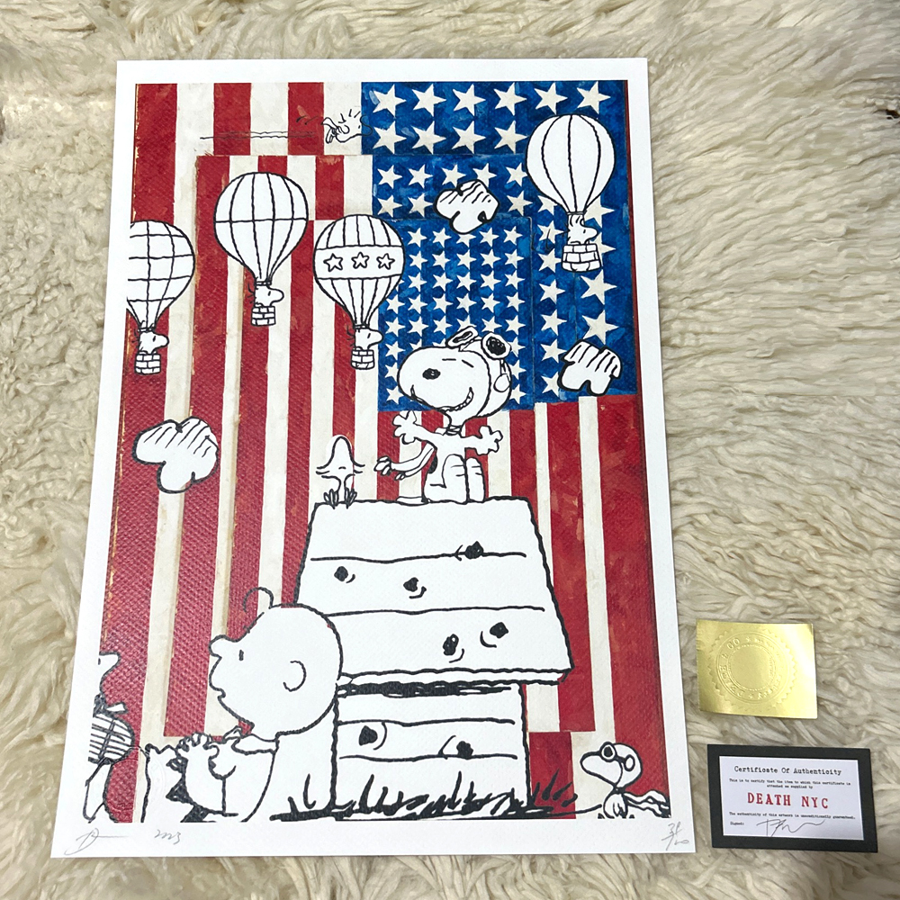 DEATH NYC スヌーピー SNOOPY ウッドストック 星条旗 USA ポップ