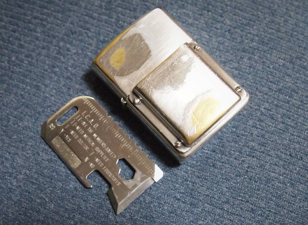 * vintage processing Survival tool attaching Survival Gear Zippo -ZIPPO reverse strike .1994 year made military 