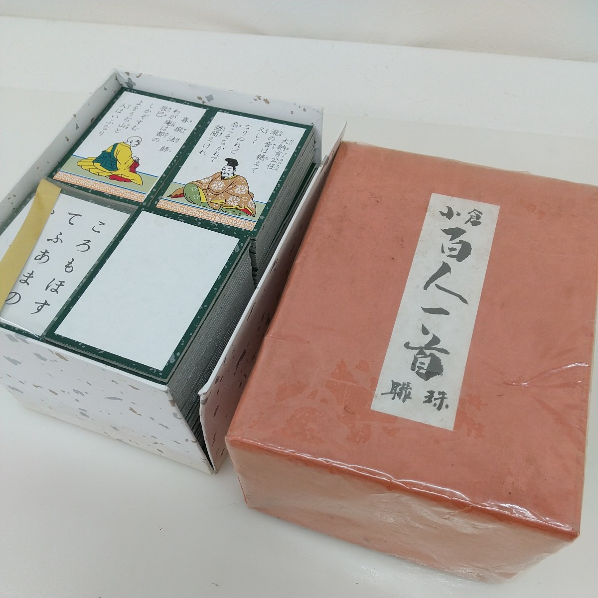 531　中古　小倉　百人一首　職球　取札99枚　読札100枚　お札サイズ5.3×7.5ｃｍ　昭和レトロ　_画像8