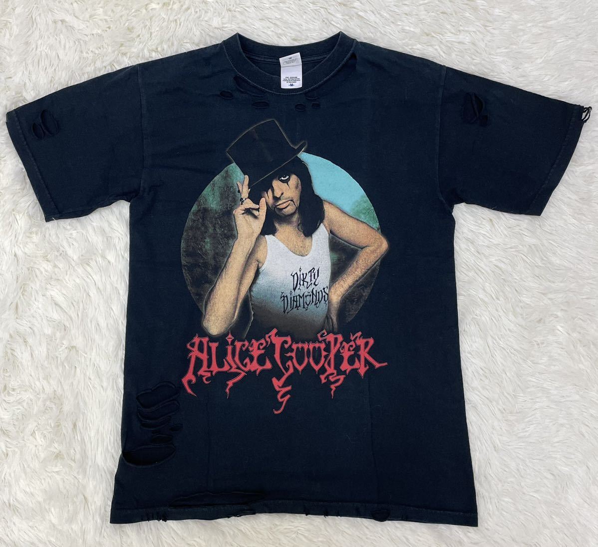 ALICE COOPER　アリスクーパー　TOUR 2005　ライブ ツアー　半袖　Tシャツ　ブラック　ダメージ加工　ショック・ロック　レトロ　古着_画像1