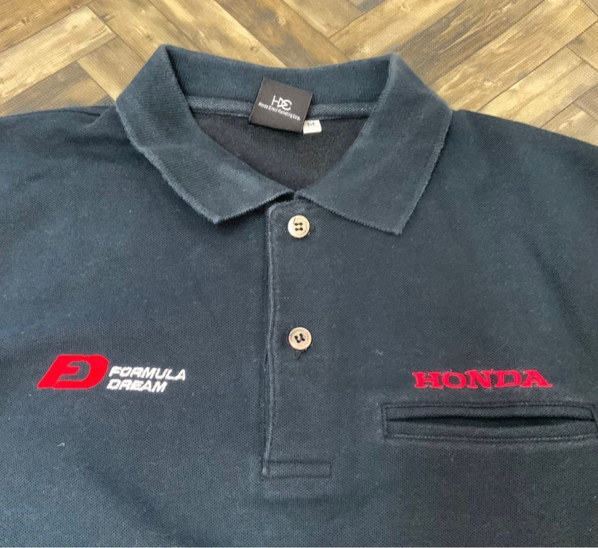 HONDA RACING　ホンダ レーシング　半袖　ポロシャツ　メンズ　Mサイズ　ブラック　刺繍ロゴ　カーレース　F1　Born to Race_画像3