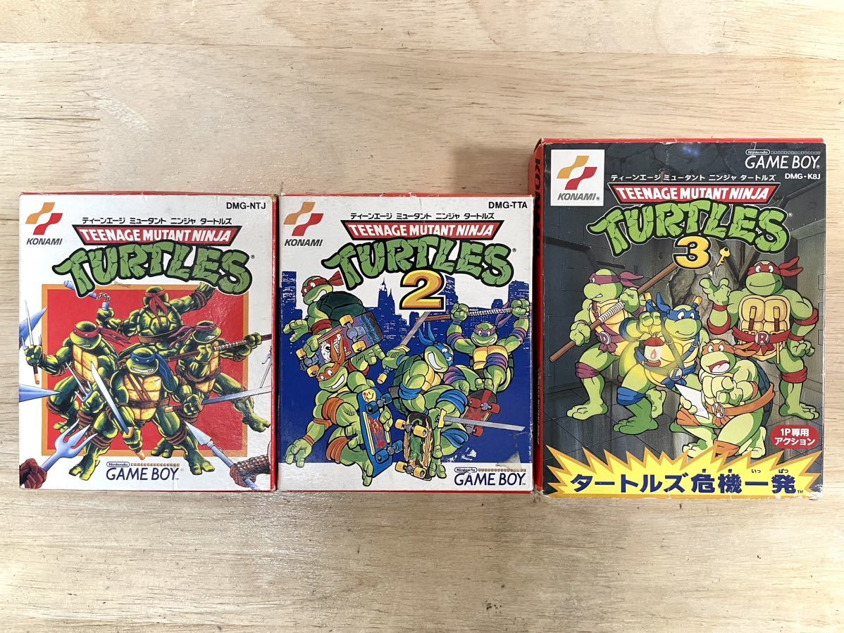 【限定即決】タートルズ3種（1&2&3） TEENAGE MUTANT NINJA TURTLES KONAMI コナミ 箱‐取説‐別紙あり N.2229 ゲームボーイ アドバンス