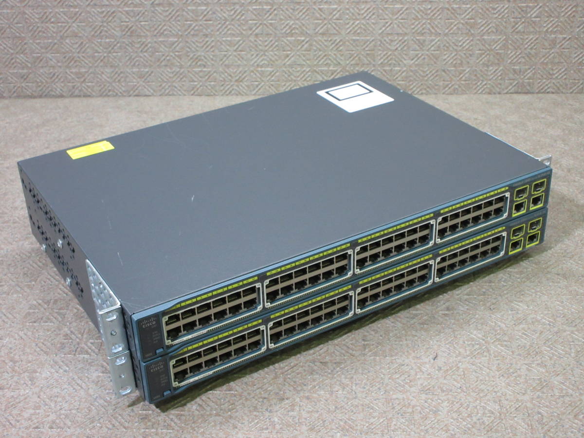 【2台セット】Cisco / Catalyst 2960-Plus Series PoE-48 / WS-C2960-48PST-S V05 / 初期化済み / No.Q794_画像1