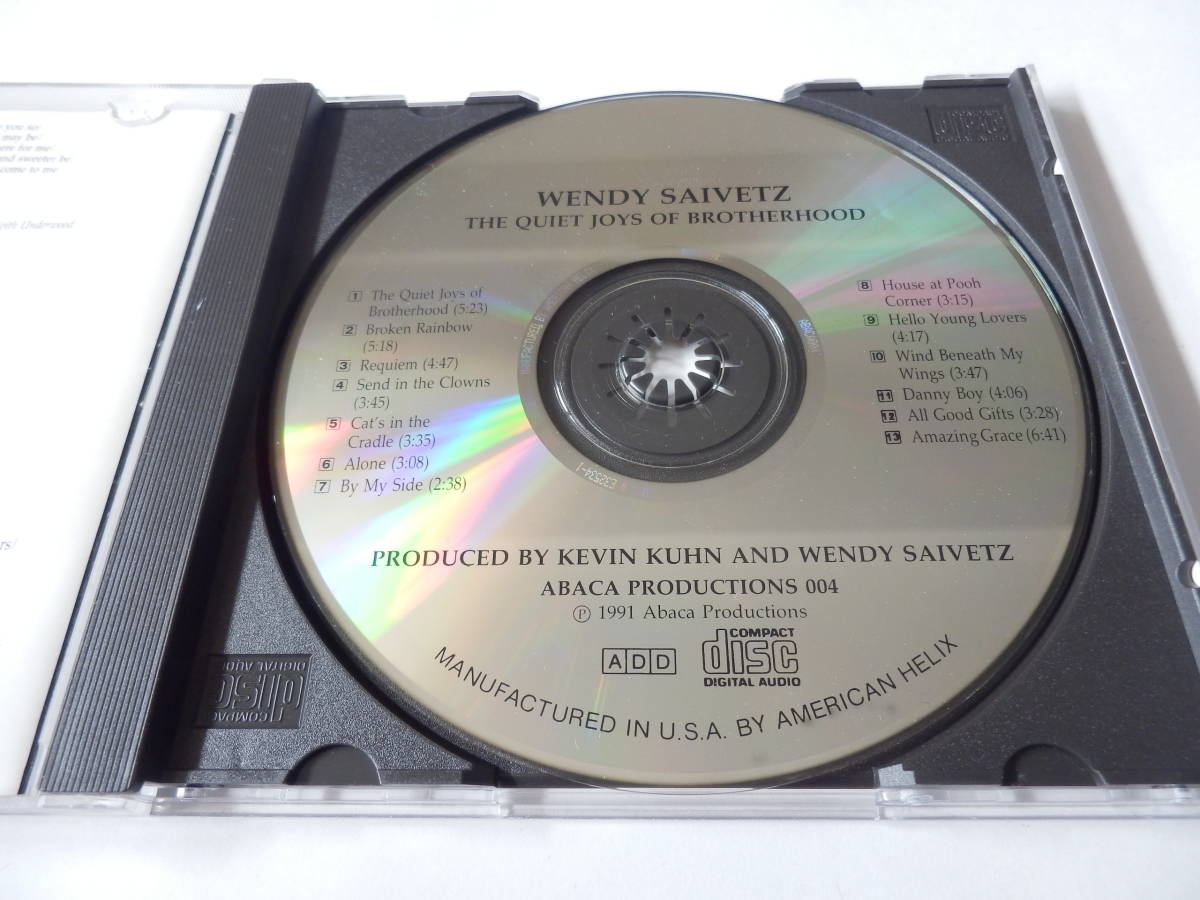 CD/US: フォーク/Wendy Saivetz - The Quiet Joys Of Brotherhood/Amazing Grace:Wendy Saivetz/Alone:Wendy Saivetz/Broken Rainbow_画像3