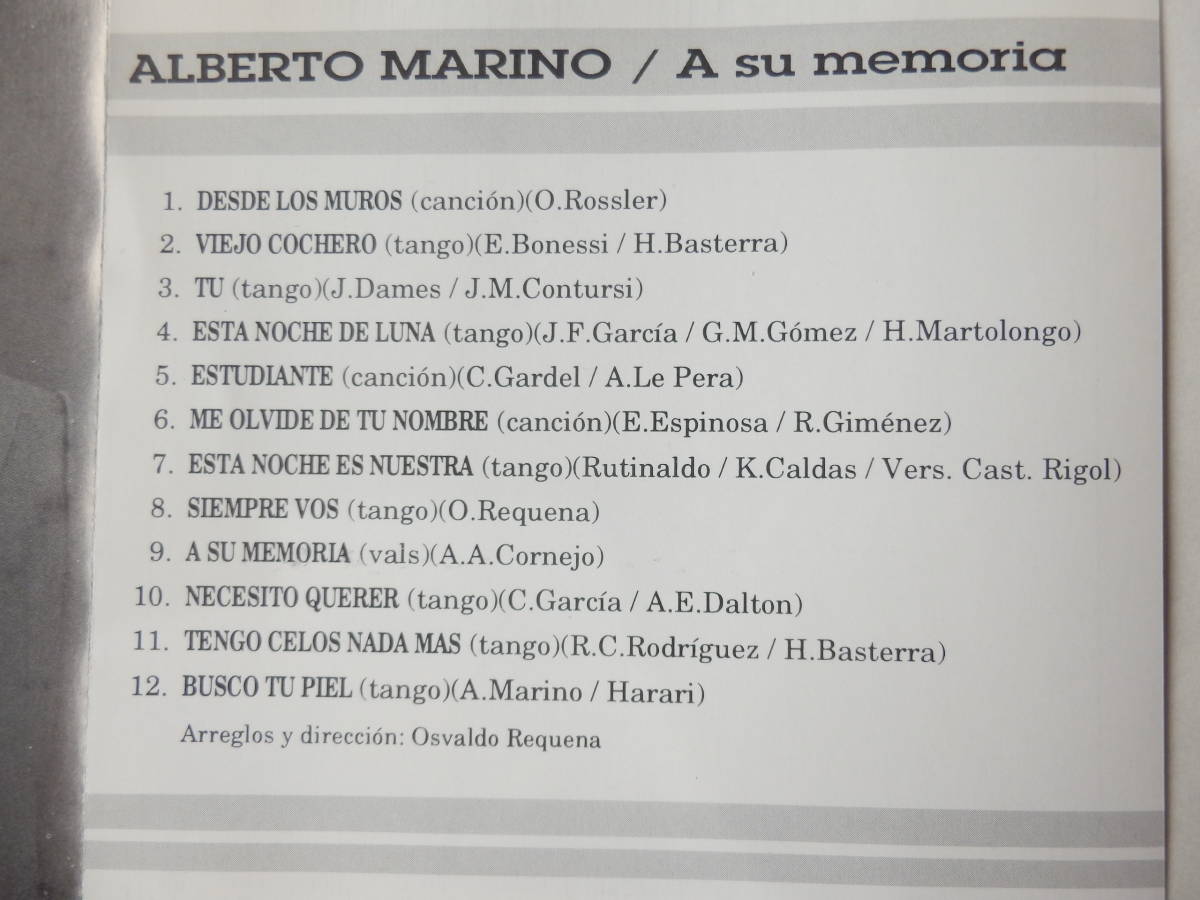 CD/イタリア-アルゼンチン: タンゴ 歌手- アルベルト.マリーノ/Alberto Marino - A Su Memoria/Desde Los Muros:Alberto Marino/Estudiante_画像4
