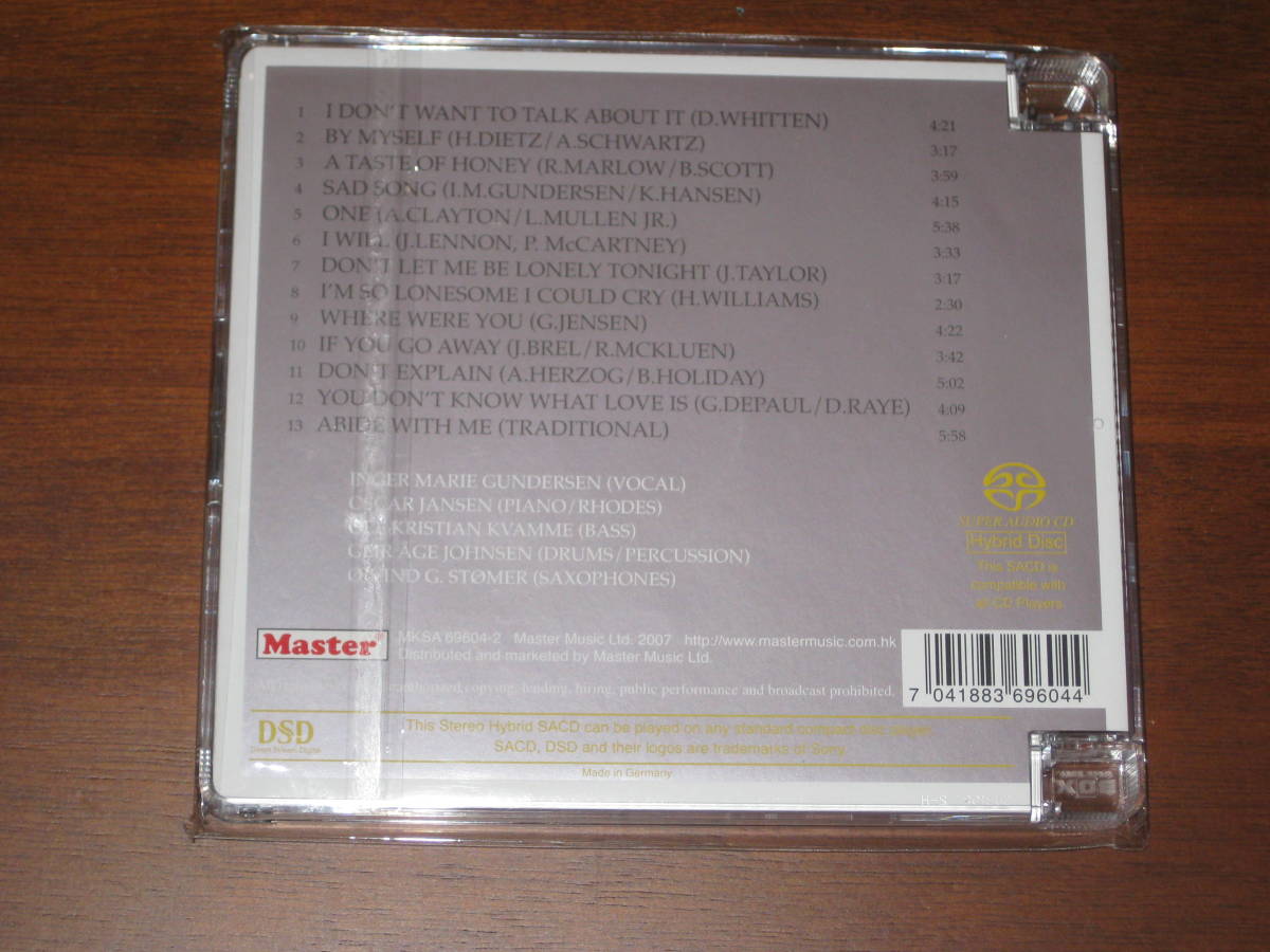 INGER MARIE インゲル・マリエ/ BY MYSELF 2007年発売 Master Music社 Hybrid SACD 輸入盤_画像2