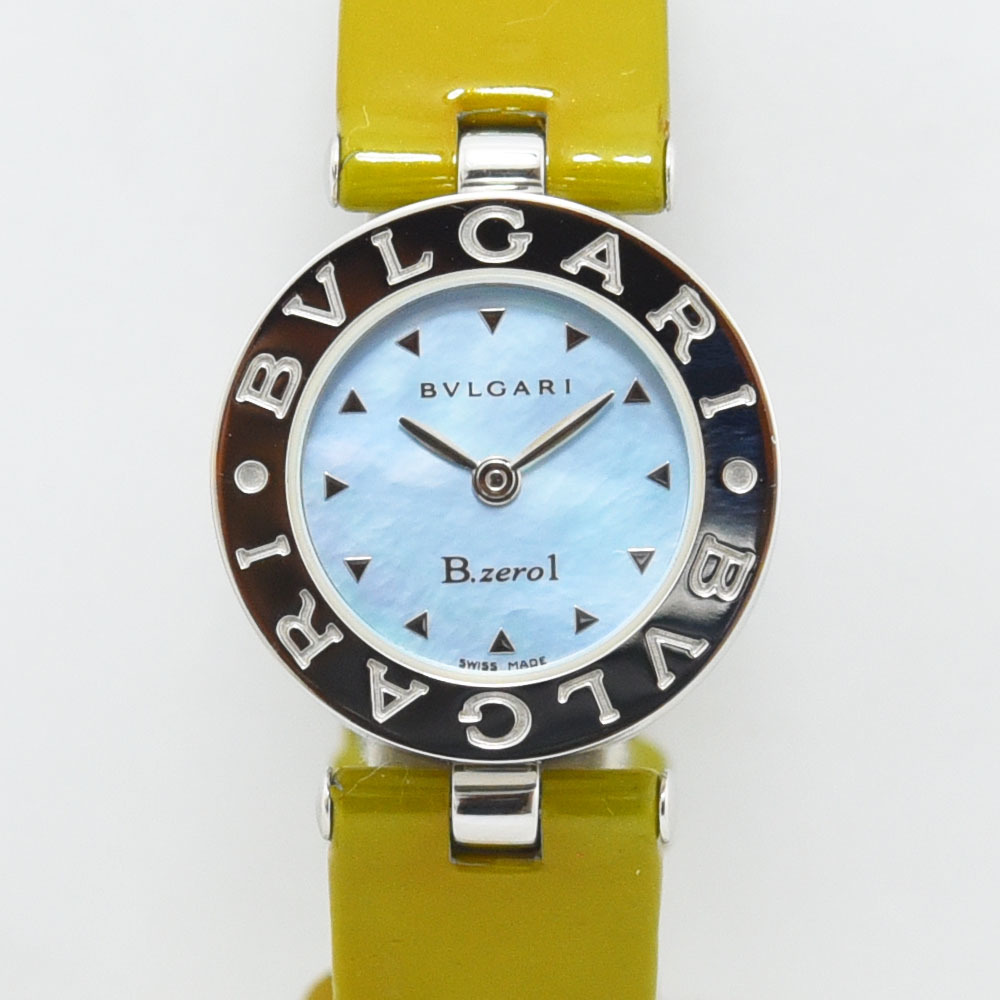 ブルガリ 時計 レディース BVLGARI ビーゼロワン BZ22S B.zero1 クォーツ SS ステンレス エナメル ブルーシェル 軽仕上げ 中古_画像1