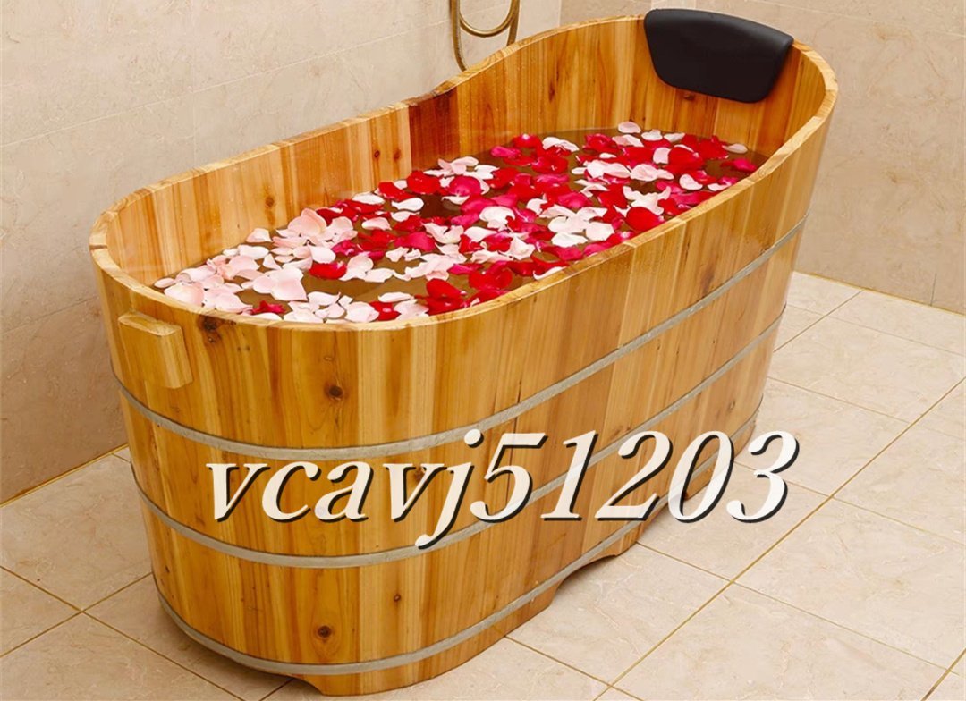 ◆新品◆高品質◆浴槽 バスタブ 木製 お風呂 バスタブ ポリ浴槽 浴室用 バケツ 140cm×62cm×68cm_画像3