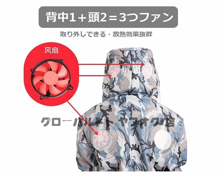 スズメ蜂 万全防護服 害虫駆除 つなぎ服 スズメバチ駆除用蜂防護服 プロキット 3つファン付 短靴 木登りやすい 通気性 迷彩タイプ D140_画像5