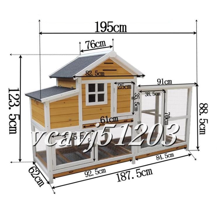 ◆美品◆ニワトリ小屋 大型 ハト小屋 ペット別荘 兎 ハウス 木製 ウサギ 鳥かご 豪華 防雨 防腐 屋外 養殖 飼育 庭 掃除しやすい_画像4