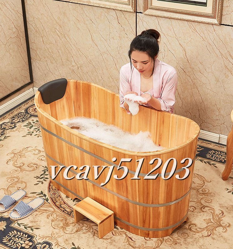 ◆美品◆高品質◆浴槽 バスタブ 木製 お風呂 バスタブ ポリ浴槽 浴室用 バケツ 130cm×60cm×68cm_画像4