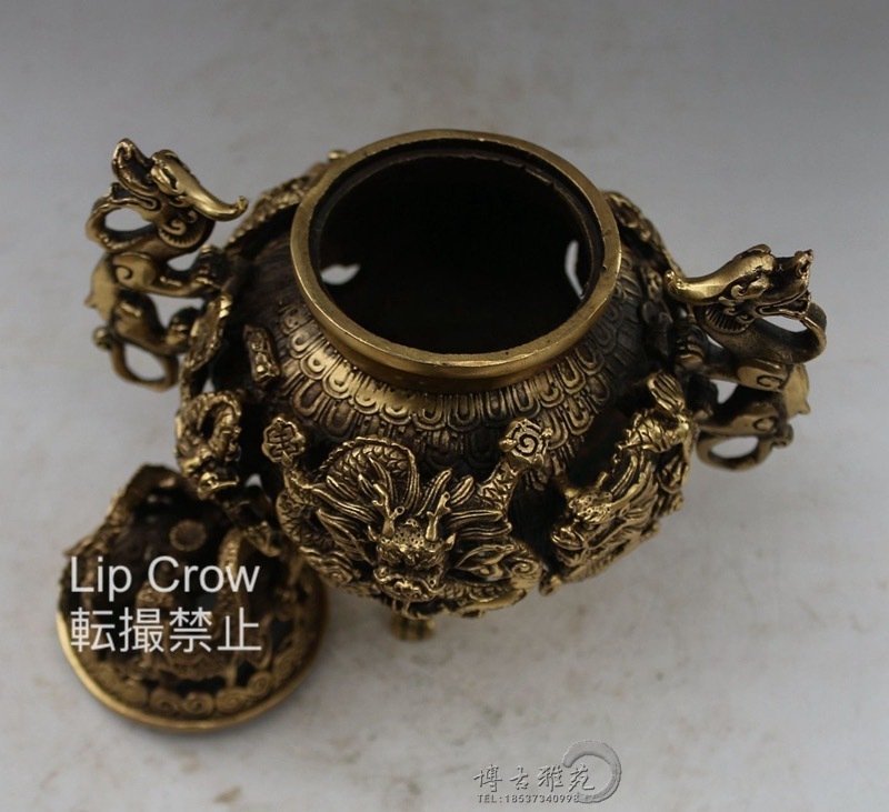 高品質 大人気 香炉 竜 銅器 銅製品 風水 財運グッズ 　置物 装飾品 民芸品_画像2