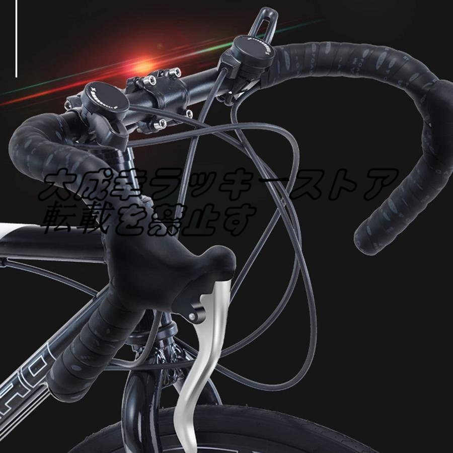 品質保証 ロードバイク高炭素鋼フレーム ダブルディスクブレーキ 初心者自転車ロードバイク アウトドアソリッドタイヤ F1551_画像2