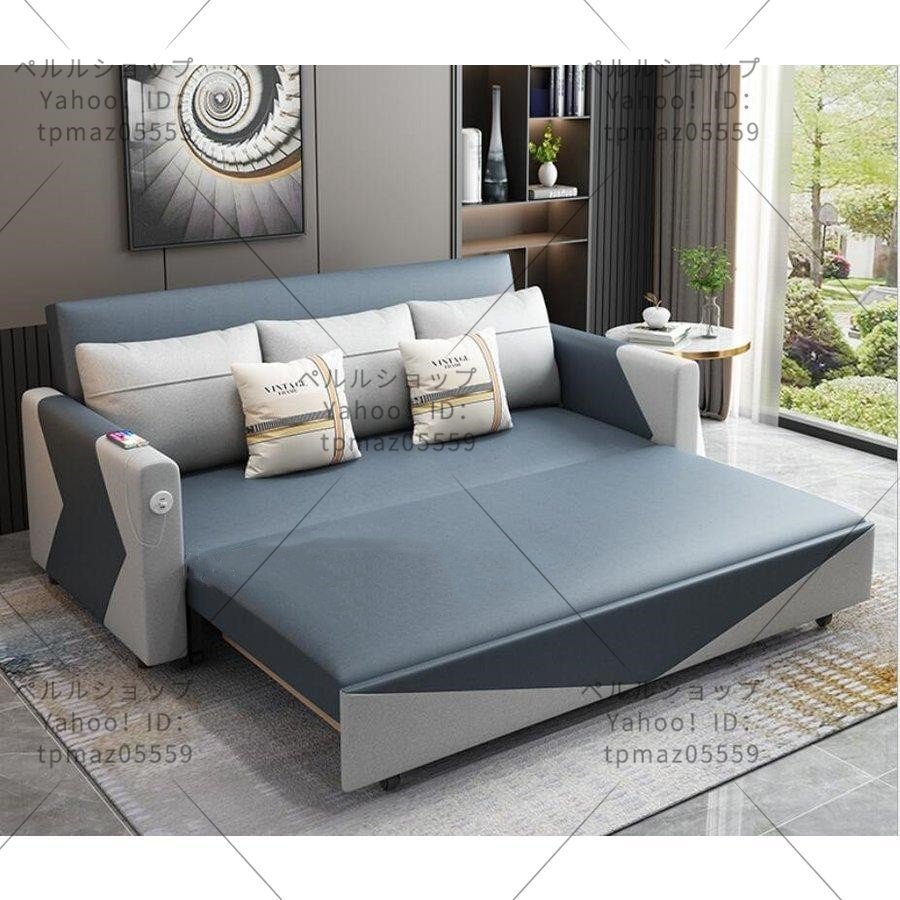 折り畳み式ソファベッド ベッド スポンジ/ラテックス/ココナッツパームクッション 1.7M-スポンジ+ココナッツパームパッド(収納機能付き)_画像2