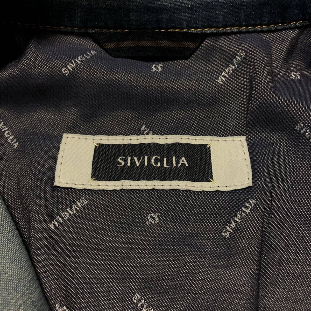 SIVIGLIA シビリア ライトウェイト デニムジャケット Gジャン ブルー サイズ46 Mサイズ相当 イタリア製 メンズ_画像8