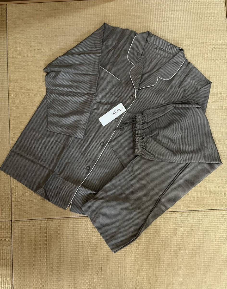 トレフル パジャマ レディース M 長袖 ブラウン ワコール 絹100% シルク-