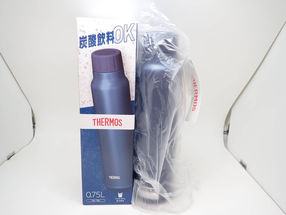 42047★ THERMOS サーモス 保冷炭酸飲料ボトル FJK-750 ネイビー 0.75L 水筒 炭酸 ★ 未使用品の画像6