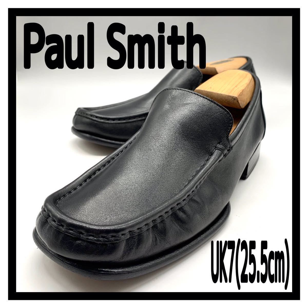 Paul Smith (ポールスミス) ローファー スリッポン モカシンシューズ ビジネス レザー ブラック 黒 UK7 41 25.5cm 革靴  メンズ