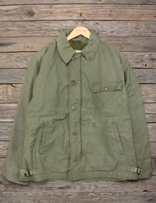 特別セール品】 '82年製 U.S.NAVY A-2 デッキジャケット OD 表L L