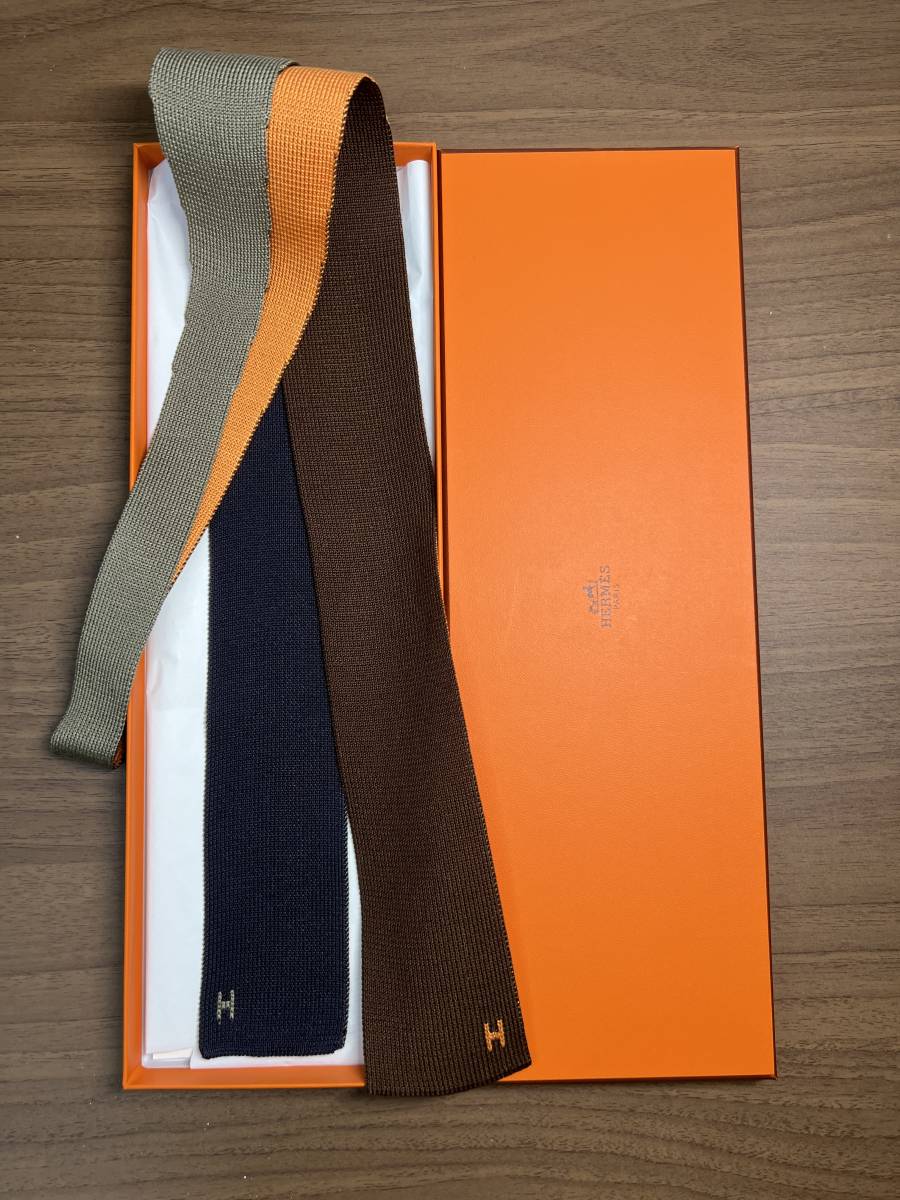 エルメス ニットタイ ネクタイ 4色 美品