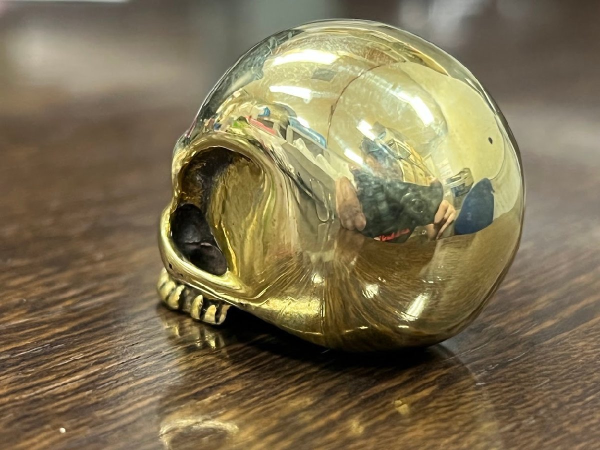  brass brass Skull shift knob Harley Ame car key key top skeleton cane mascot ornament shift lever gear knob old car hot rod 