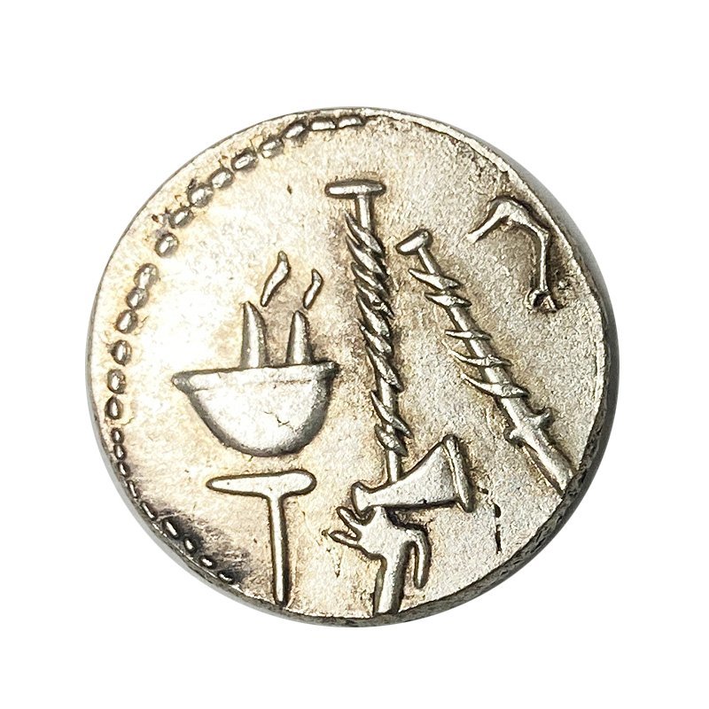 レプリカコイン 象 ゾウ シーザーカエサル 四種の神器 古代ローマ 銀貨 硬貨 コイン アンティーク キーホルダーペンダントお守りに RM01_画像3