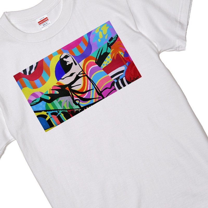  size S/M/L/XL have Rainbow colorful graphic illustration art picture T-shirt Christianity . white chi car nomeki deer n Lowrider 