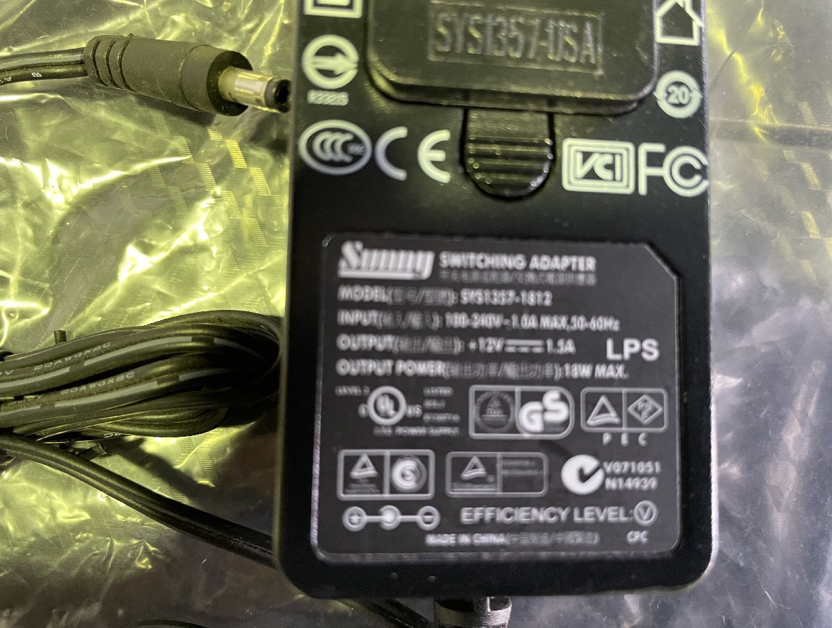 SUNNY　SWITCHING　 адаптер 　SYS1357-1812　12V　1.5A