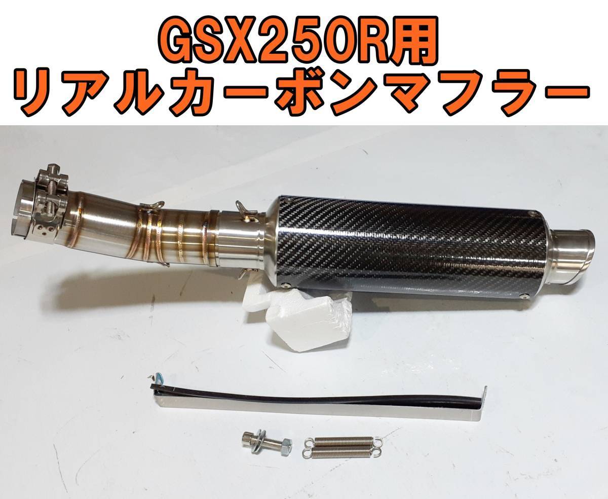 【GSX250R】 スリップオンマフラー　Vストローム250　ステンレスエキパイ　GSX250Rマフラー　リアルカーボンマフラー C360TY_画像1