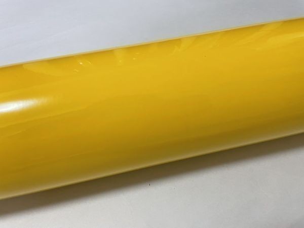 カーラッピングシート 高品質 ハイグロス キャンディ ダークイエロー 濃黄色 縦x横 152cmx500cm スキージ付き SHQ14 耐熱 耐水 DIY_画像2