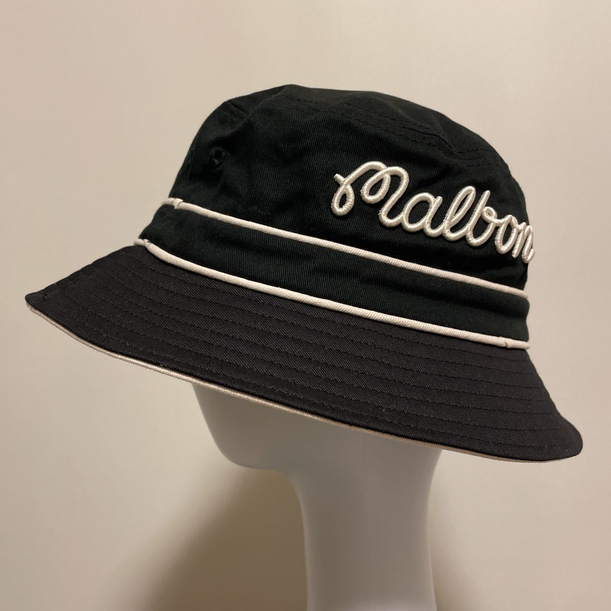 正規 HA577 MALBON ゴルフウェア 刺繍 56.5cm 帽子 バケットハット