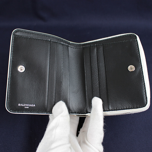  Balenciaga Mini purse folding twice purse white round Zip round fastener ultimate beautiful goods r270
