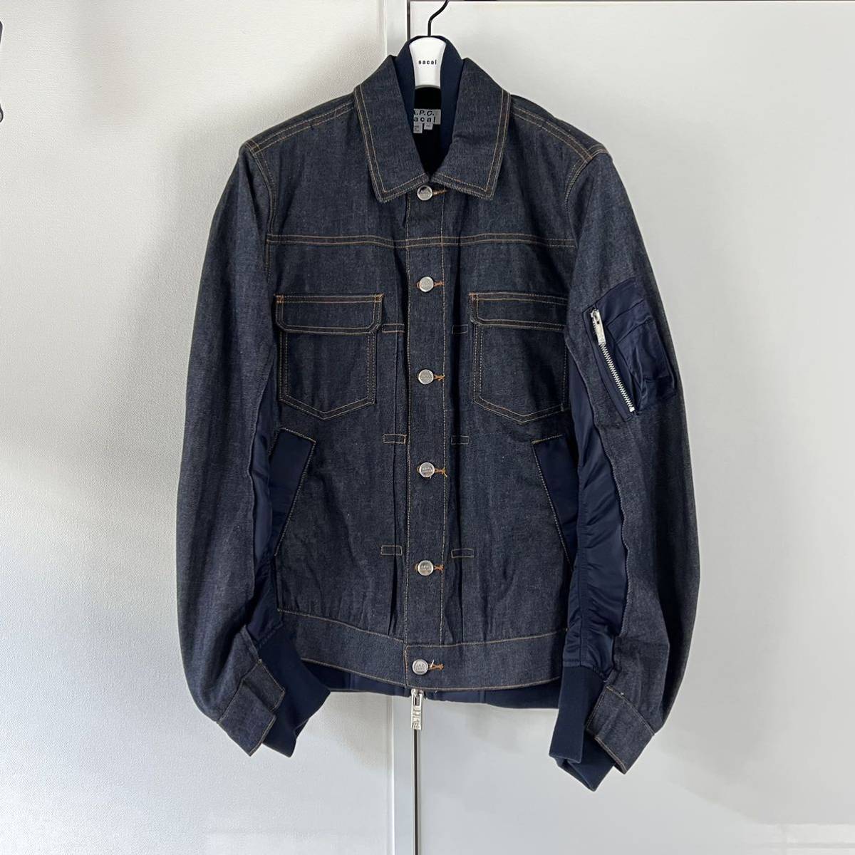 新品未使用 sacai × A P C デニムジャケット apc サカイ xs MA-1
