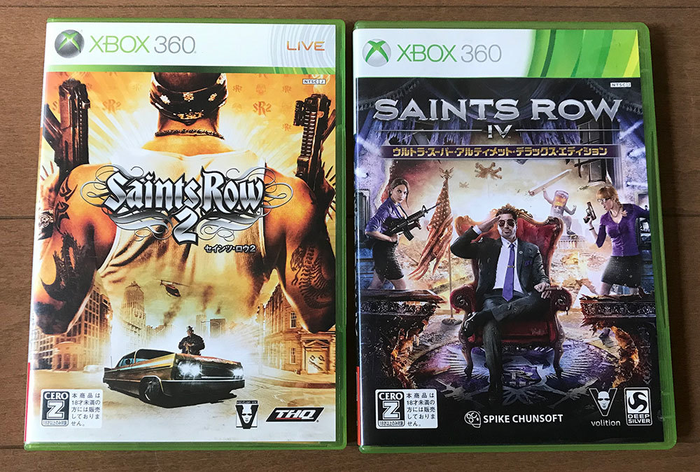 中古XBOX360♪セインツ・ロウ2 + セインツ・ロウ4 ウルトラ・スーパーアルティメット・デラックス・エディション(SAINTS ROW IV) セットの画像1