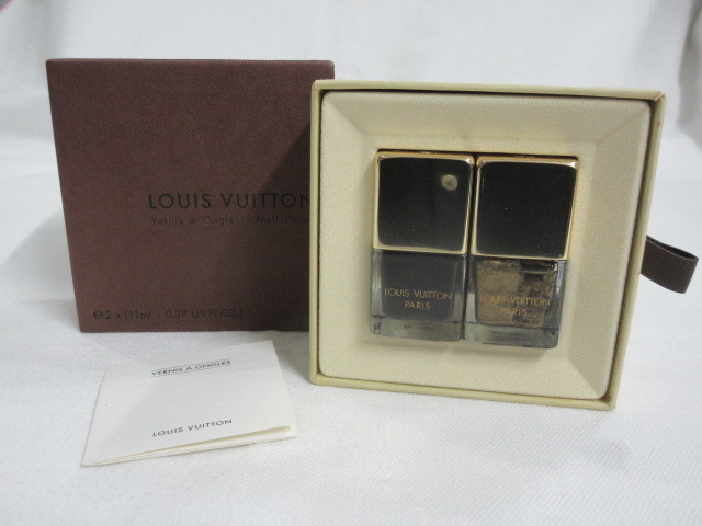 M12-286◆1円スタート!!◆LOUIS VUITTON ルイ ヴィトン ネイル ポリッシュ ブラウン/ゴールド 各11ml_画像1