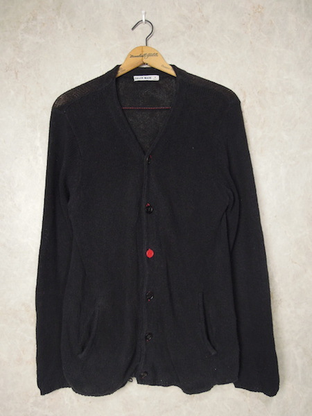 gai Gin meidolinen× cotton cardigan * men's S size ( absolute size M degree )/ black / black / knitted / Hollywood Ranch Market /GAIJIN MADE