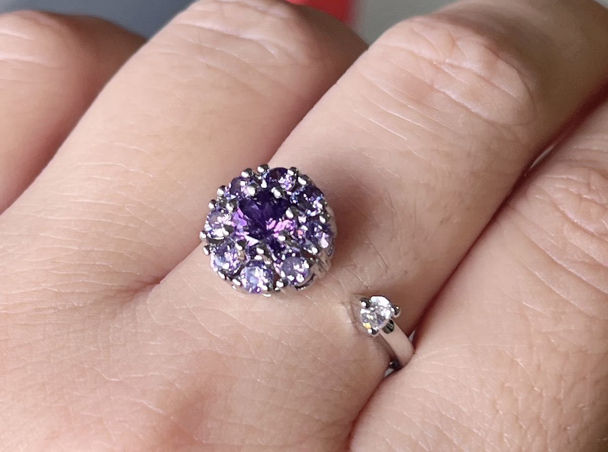 天然石 アメジスト（紫水晶）のリング(指輪)（番号A2976