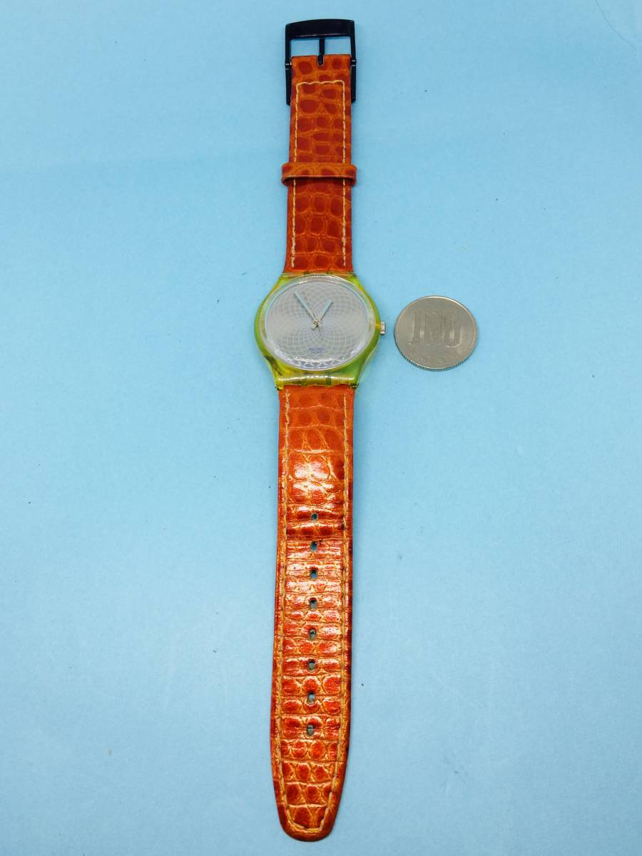 (Y20)スイス(*'▽')スウォッチ・SWATCH（電池交換済み）イエロースケルトン・メンズ腕時計USED（送料全国一律185円）素敵な時計です。_画像9
